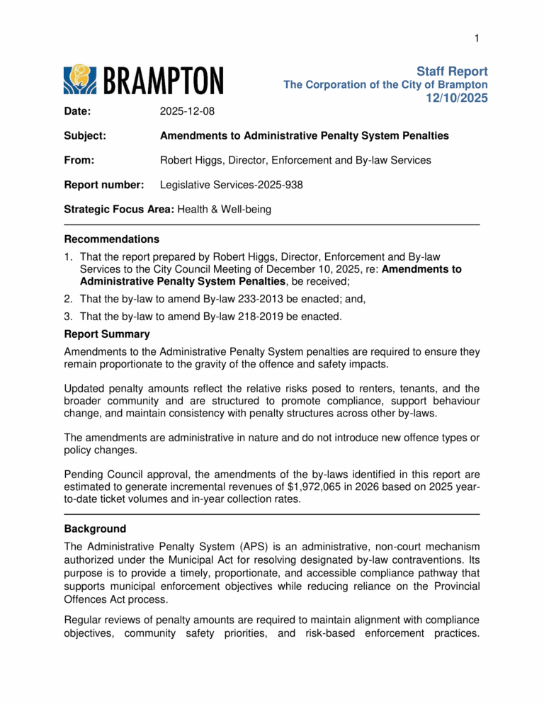 Amendments To Administrative Penalty System Fines (1) 1